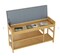 Bamboo Shoe Bench, Natural (up to 7 Shoes), 2 Tiers Shoe Rack with Storage and Padded Seat for Entryway, Bathroom